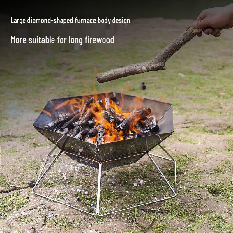Miss Yizi Portable Stainless Steel BBQ Grill Wood Stove