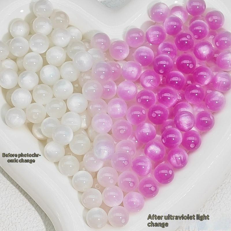 10Pcs 10mm UV Reactive Cat Eye Resin Beads Vibrant Color for DIY Necklace Bracelet Earring Handmade Jewelry Crafts