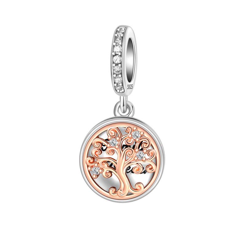 Original Metal Lucky Tree Of Life Charms Love Beads Safety Chain Pendants Fit Bangle Necklace Make your own Accessory Gift Elegant Fashion Beautiful