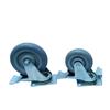 Silent Grey Dome Swivel Caster with TPR Flat Brake, Double Bearing, Medium Duty.