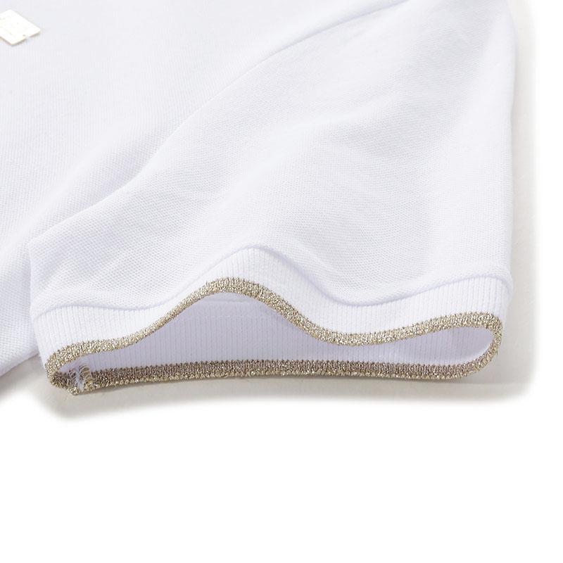 Emporio Armani Ss24 Solid Logo Plaque Polo Collar Short Sleeve Dress Women Dresses White 3DTA56-TJ9DZ-1100