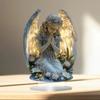 Acrylic Angel Statue Radiant Design Desktop Decoration Prayer Angel Acrylic Ornament  Cafe Decor