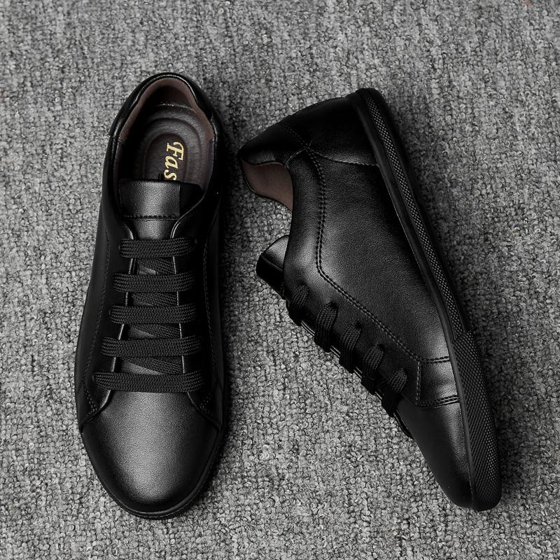 Leicht Bequemes Herren Freizeit Schuhwerk Echtleder Weiße Schuhe Jugend Modetrend Tenis Masculino Street Style Flach