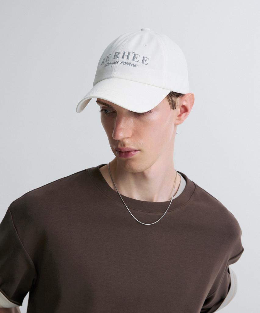 RE RHEE Embroidered Logo Cap White