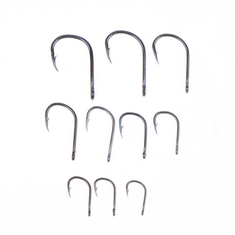 100Pcs/Box High Carbon Steel Fish Hook Durable High Strength Barbed Fishing Hooks With Ring For Carp Fishing Accessories