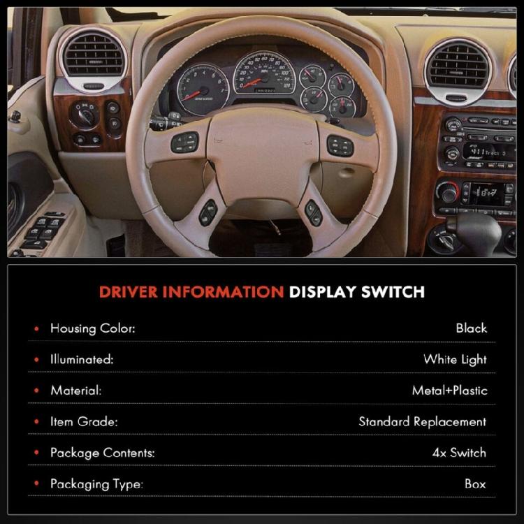 Steering Wheel Radio Control Switches Car ABS Button Panel 21997739 Replacement