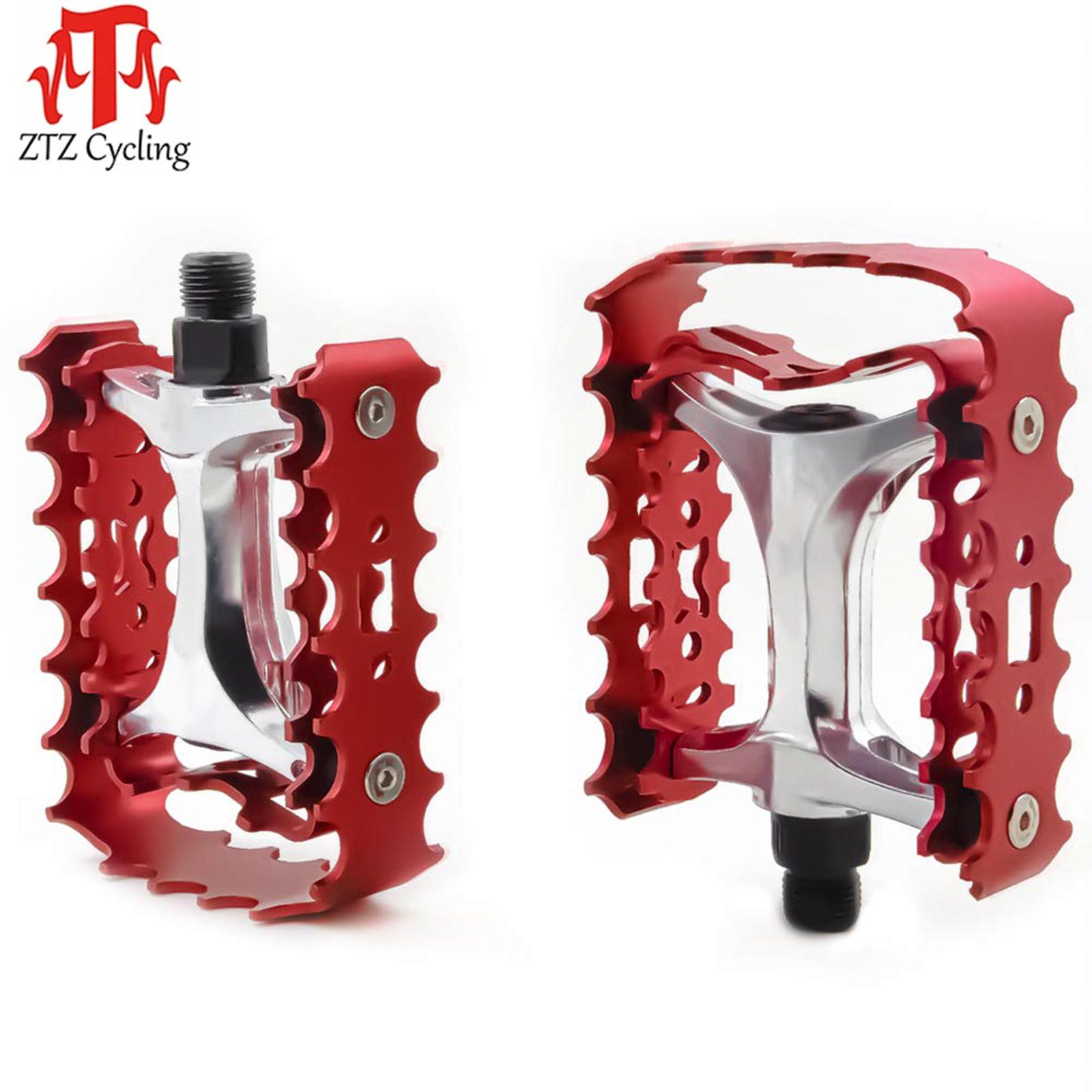 ZTZ Bicycle Accessorie Pedals Bike Pedals Aluminum Alloy 9/16 Inch Pedals for Bikes Mountain Bikes Road Bicycles Platform Pedals красный