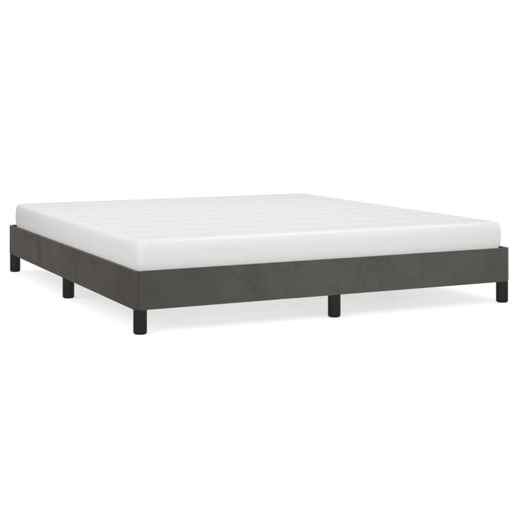 Vidaxl Bed Frame Without Mattress, Dark Gray, 160X200 Cm, Velvet