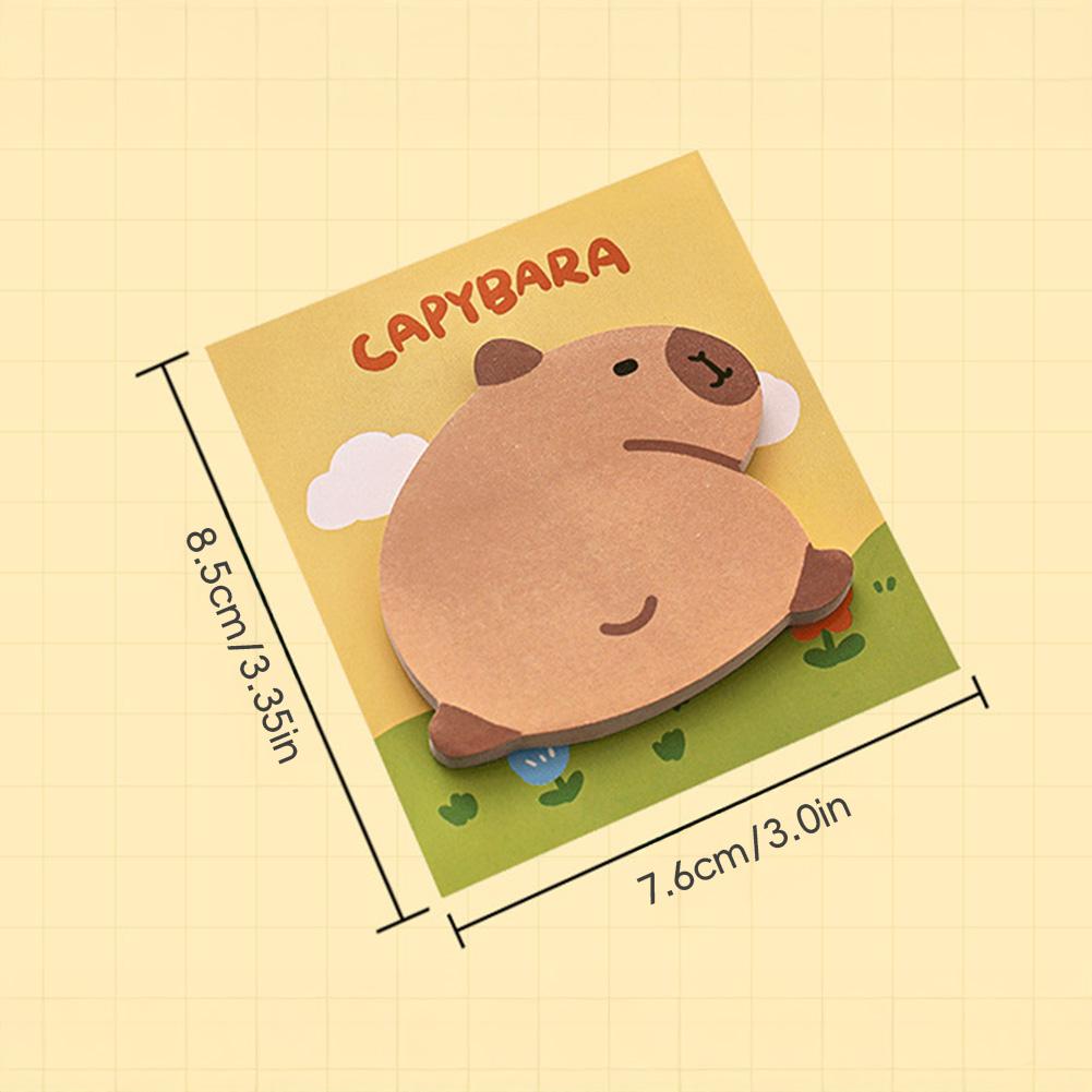 4PCS Creative Capybara Sticky Notes Kawaii Memo Pads Bookmark Stickers Office Study Supplies