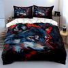 Blue and red wolf. Bedding sets Duvet cover sets Duvet covers Pillowcases(1 * Duvet Cover 2 * Pillowcases without duvet insert)