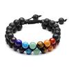 7 Chakra Multi-layer Bracelet For Men Yoga Stone Adjustable Woven Rope Chain Bangle Women Fashion Meditation Relaxation Zircon