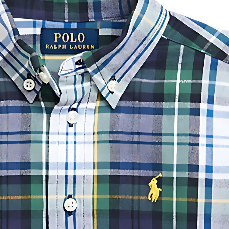 Polo Ralph Lauren Košile Dětská Kostkovaná Výšivka Loga Zapínací Dlouhý Rukáv Dětské topy Modrá 323952201-002