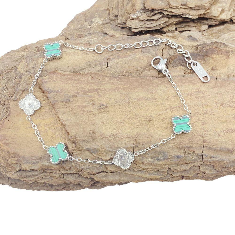 9MM Four Leaf Flower Bracelet Titanium Steel Bracelet No Color Loss Ladies Fashion Four Leaf Clover Bracelet