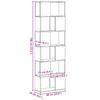 Bookshelf Room Divider Black Oak Effect 60 x 24 x 186 cm