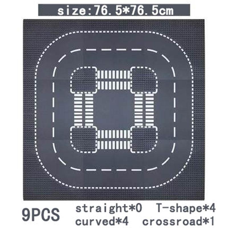 Non-Toxic City Road Street Baseplate Straight Crossroad Curve T-Junction Building Blocks Base Plates Construction For Children Kids
