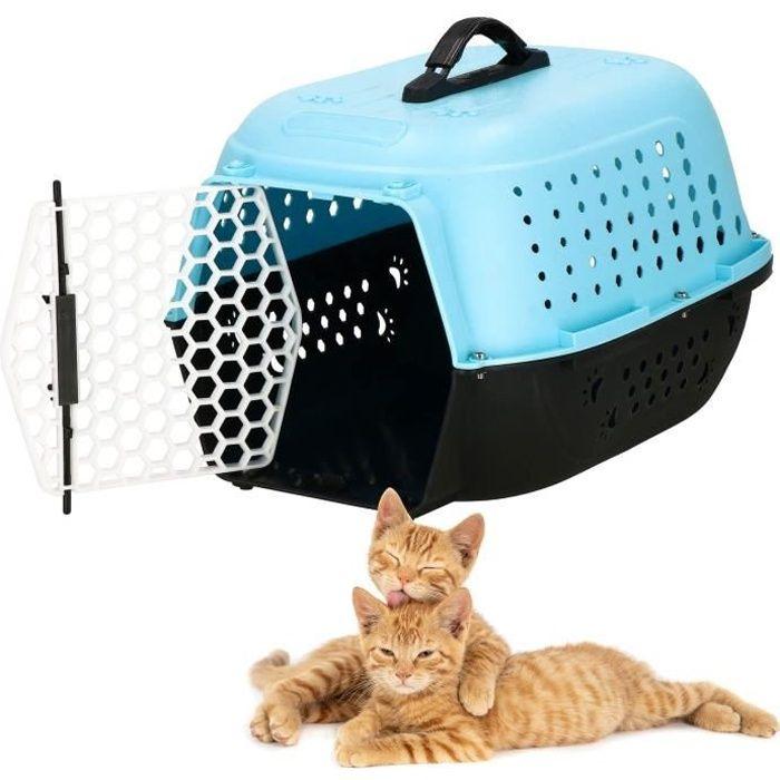 Cage de transport pour animaux - SPRINGOS® - 48 x 28 x 33 cm - Plastique - Bleu - 1,1 kg