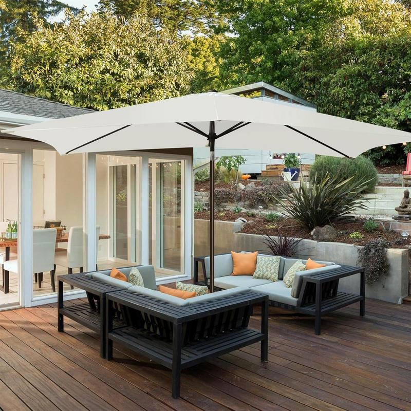 Schirm Ersatzbespannung 6.6x10ft Terrassenschirm Ersatzbespannung Robuste Ausleger-Sonnenschirm-Abdeckung für Terrasse Hinterhof