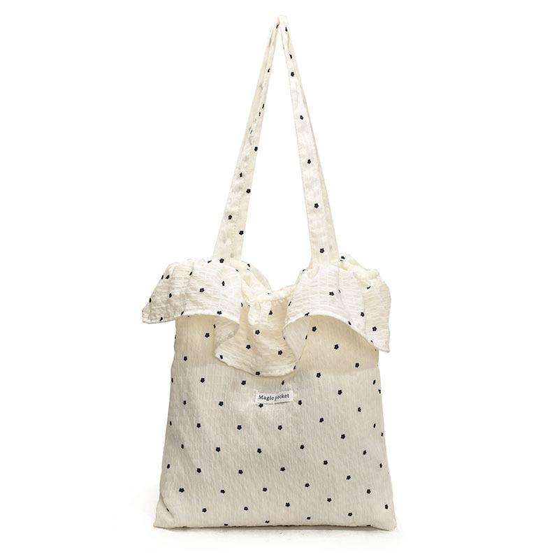 Korean version of Harajuku ins small flower embroidery contrasting color women's shopping bag new simple and exquisite shoulder armpit bag
