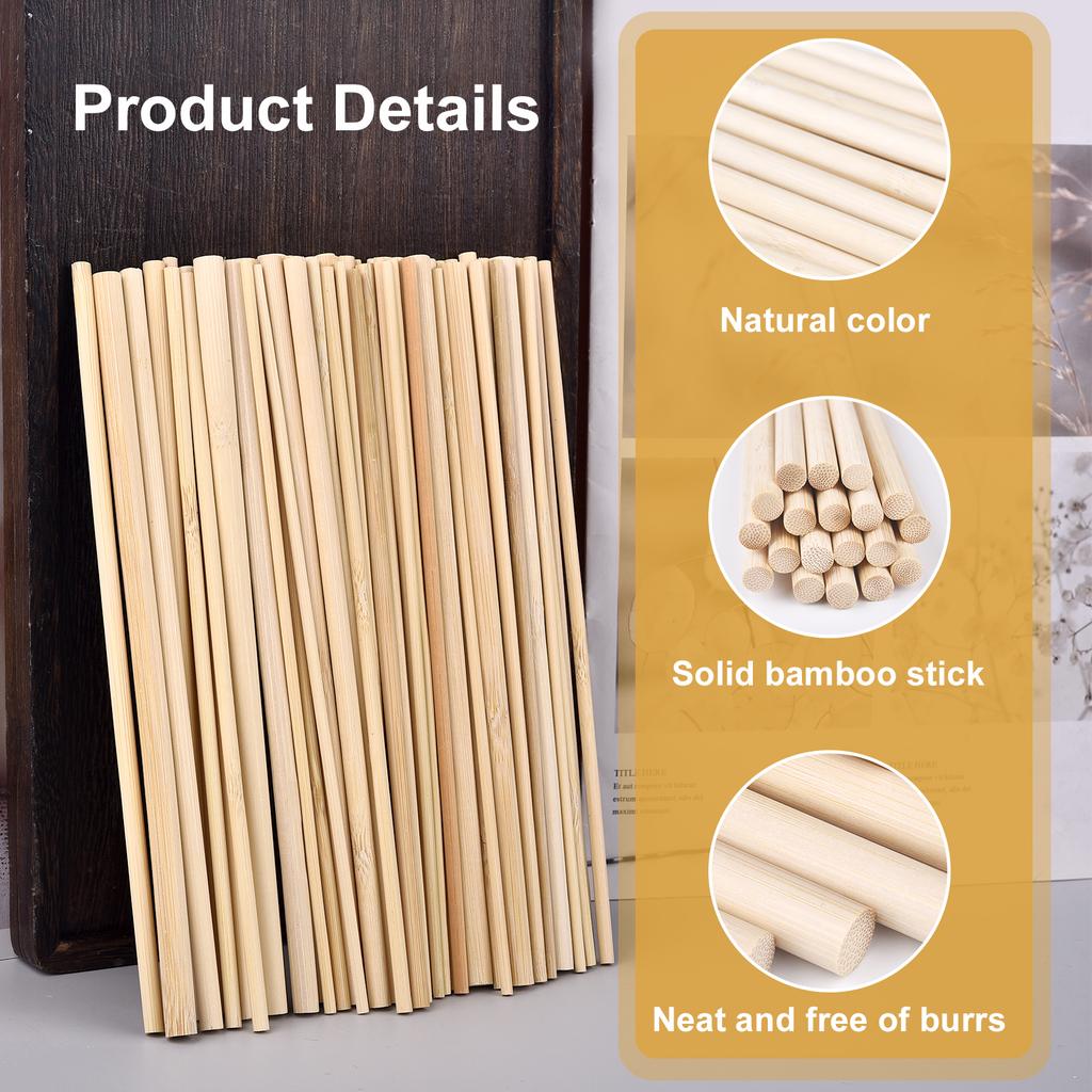 3-8mm Round Natural Wooden Bamboo Sticks DIY Handmade Craft Making Small Wooden Stick Material For Woodworking Supplies Graft
