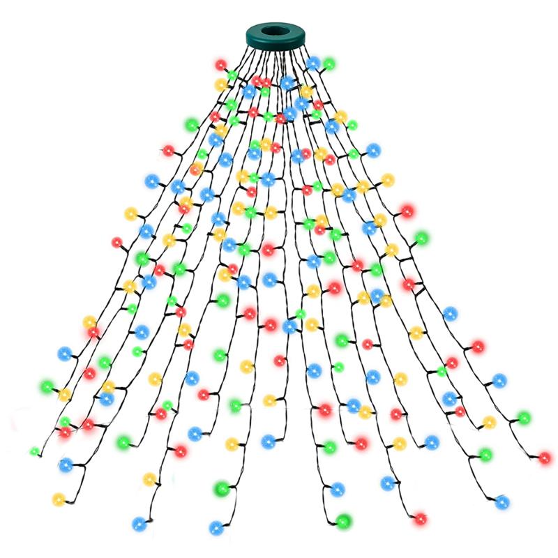 24V 400LED 280LED Albero di Natale Stringa di luce Decorazione dell'albero di Natale Luce colorata Cascata Luce Albero di Natale all'aperto Illuminazione paesaggistica