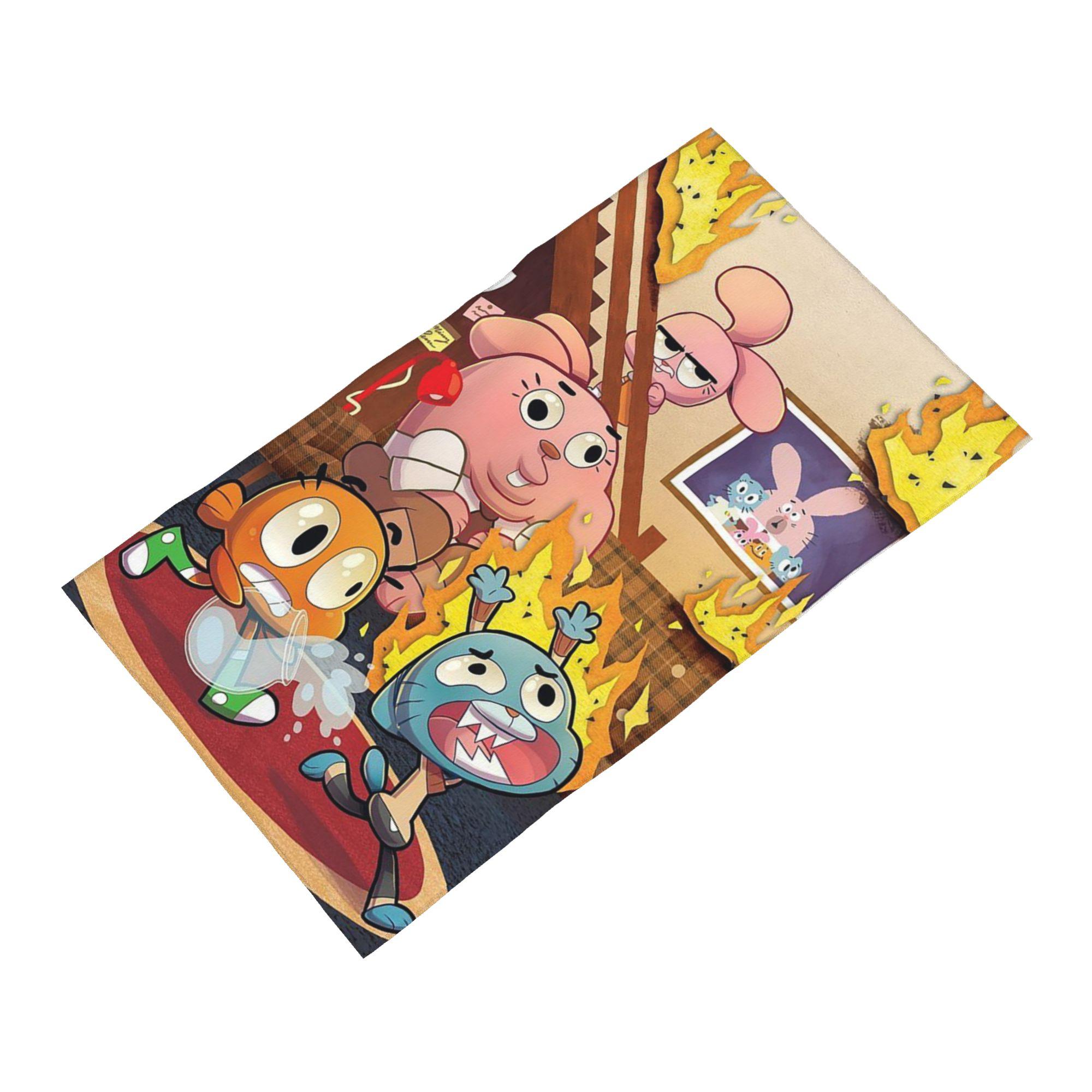 Ka Chen Muxi White The Amazing World Of Gumball Cartoon Soft Face Towel Quick Dry Pool Bath Cotton Towels Breathable