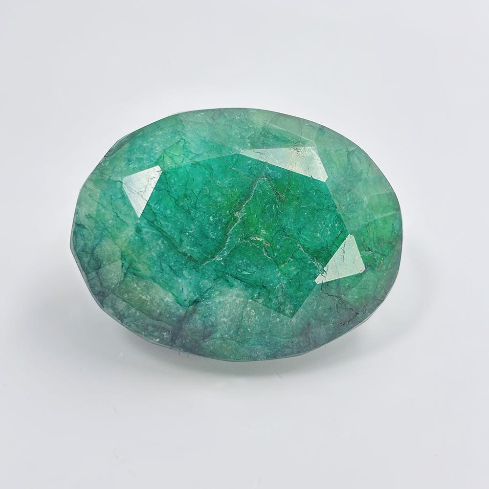 185 Ct Natural Green Emerald Oval Cut Zambian Huge Loose Gemstone
