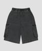 AGOD Bermuda Wide Single-Pleat Cargo Denim Shorts [Gray]