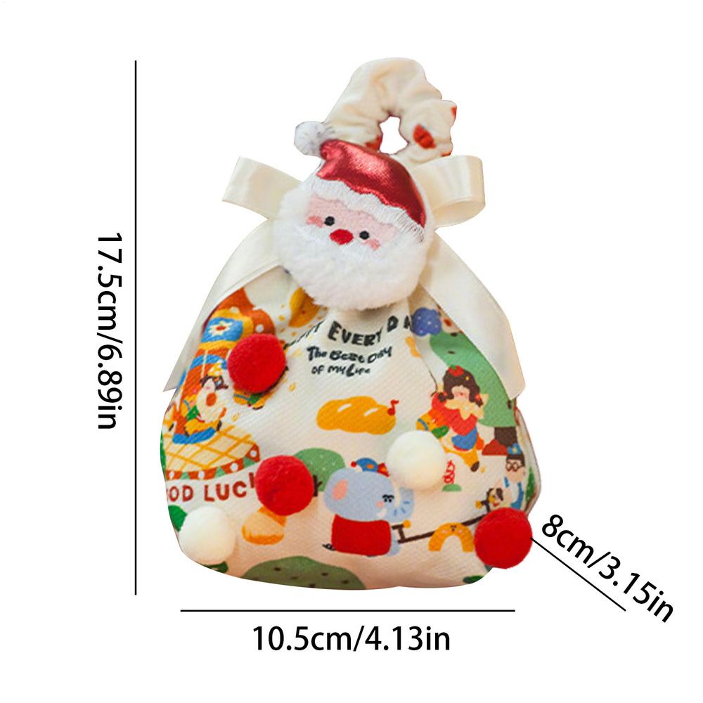 

2025 Christmas gifts and party favor bags Reusable Fabric Christmas Treat Bags Fabric Wrapping Bags for Stocking Stuffers 10.5x8x17.5cm