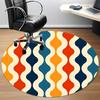 1pc Wave Pattern Office Round Area Rug, Indoor Mat Suitable For Office, Under Office Chairs Bedroom Living Room Home Decor, Room Deco