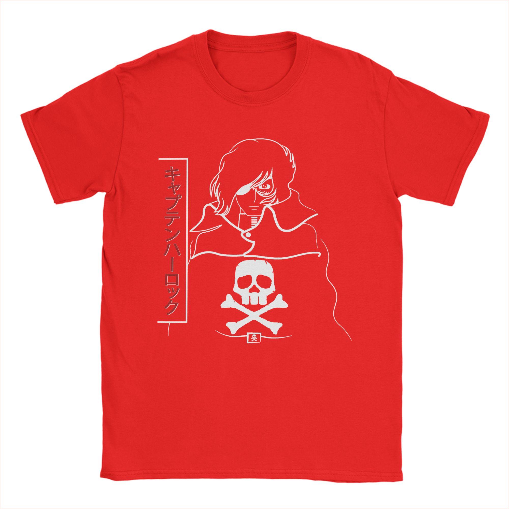

Space Pirate Captain Harlock Albator TShirts for Unisex Casual Cotton Tees Round Neck Short Sleeve T Shirt Graphic Clothes S