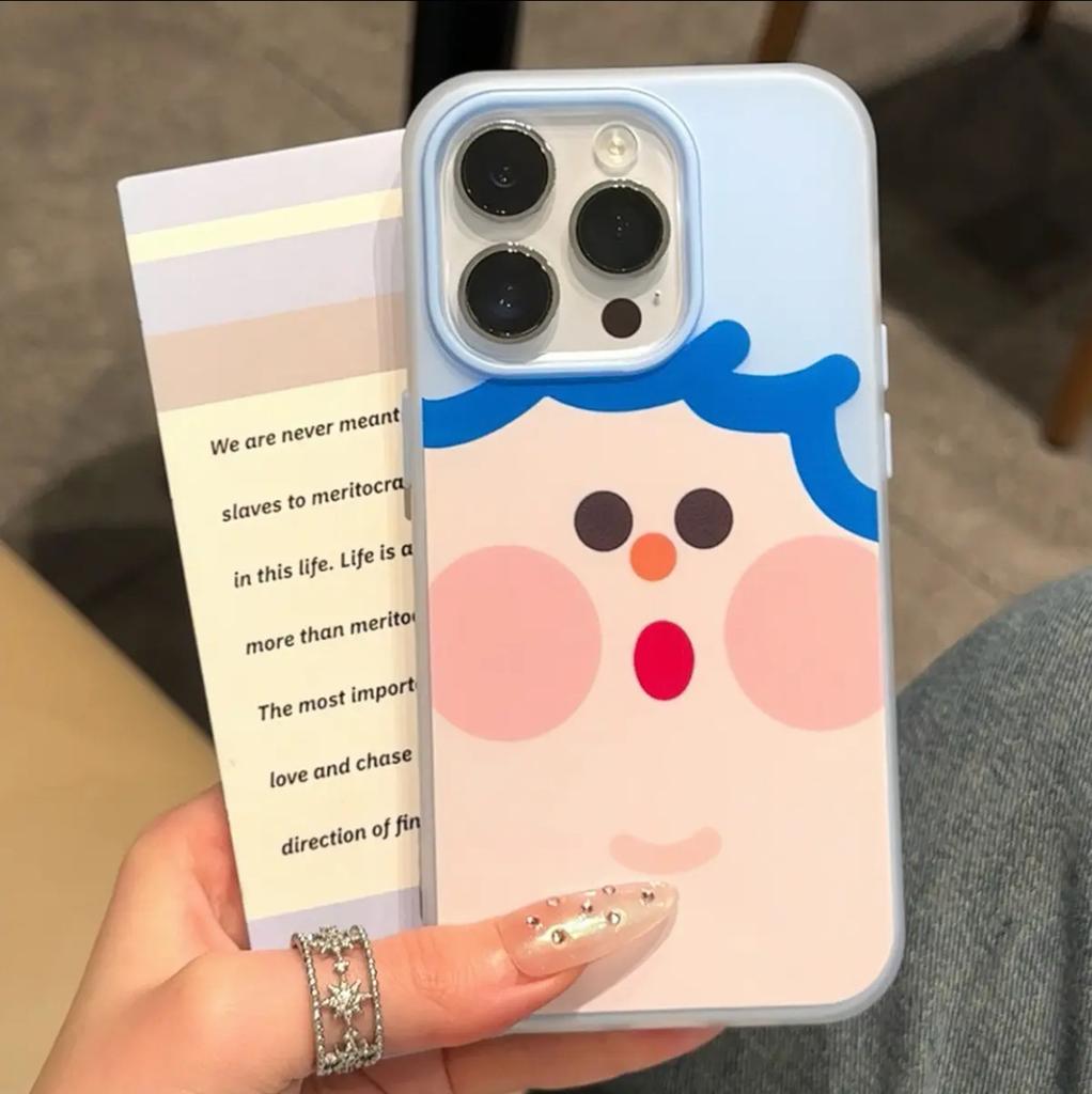 Cute square face expression applies to iPhone16/17promax mobile phone case Apple 15 skin matte 13/14 set