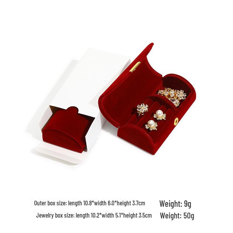 Arched Velvet Jewelry Box: Portable Mini Organizer for Bracelets, Earrings, and Beads