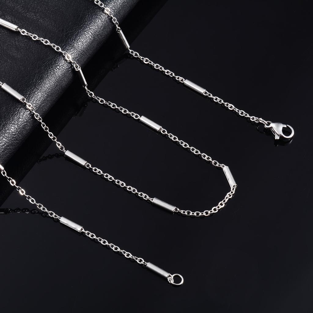 2mm Chic Link O Chain with Cylinder Stainless Steel Long Necklace for Women Ladies Choker on the Neck Jewelry Making Accessories