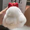 Hair Bow Bunny Keychain Cute Fluffy Plush Rabbit Key Ring Rabbit Fur Keychain  Jewelry Gifts