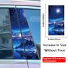2pcs Blue Star River Car Center Pillar Sticker B-Pillar Protective Film Decoration Decals