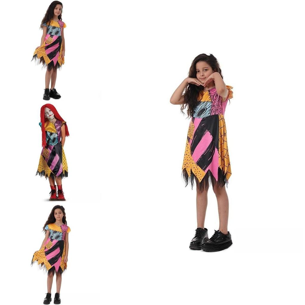 Costume da Bambina Sally de Il Nightmare Before Christmas per Festa di Halloween e Cosplay