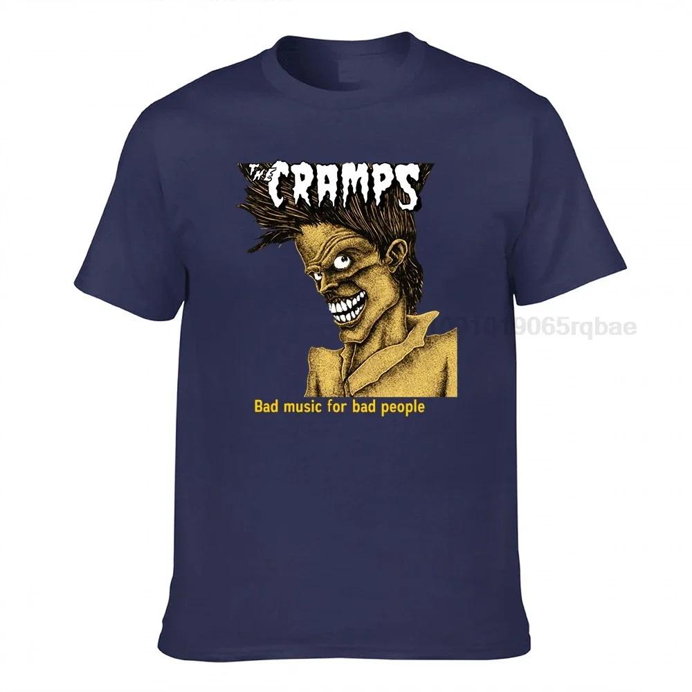 Cramps Crazy Top Tshirts Hiphop Rock Music Adult T Shirt Casual Short Sleeve Clothing Shirt Bad Music For Bad People Shirts