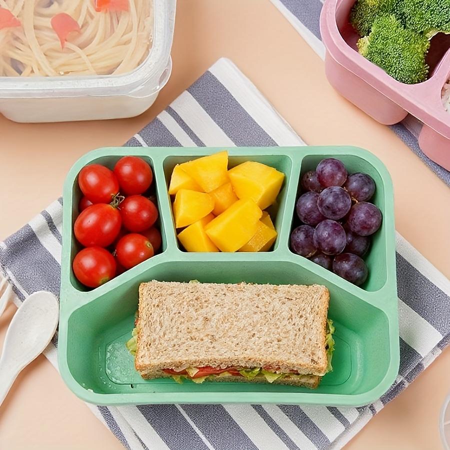4-Compartment Bento Box, High-Quality Plastic with Transparent Lid, Dishwasher and Microwave Safe, Premium Four-Section Lunch Box