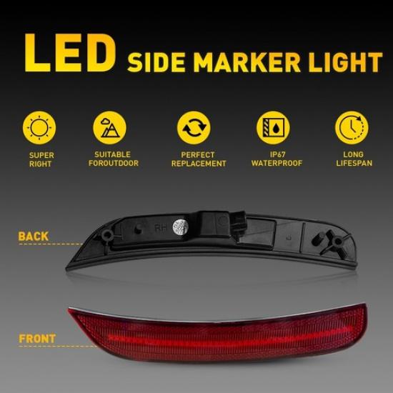 2x LED Side Marker Lights Rear Lamp for 2015- Chrysler 300 Left & Right EXV