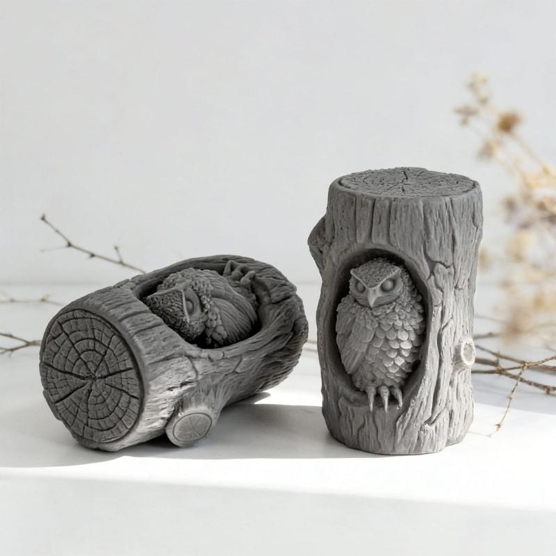 Food Grade Silicone Owl ReliefCandle Making Mold Soap Making Mould For Crafts And Handmade Waxes Projects