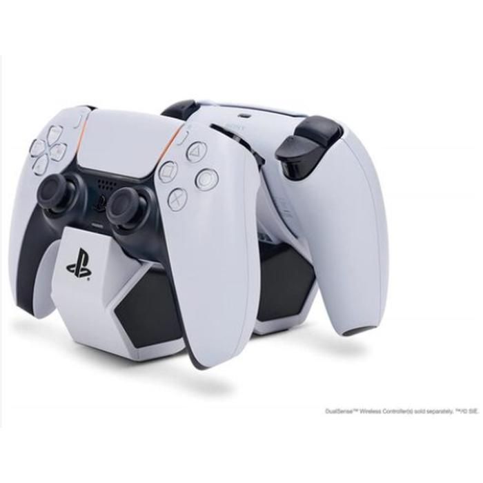 Station de charge double - POWER A - PS5 DualSense - Blanc - Charge 2 manettes simultanément - LED indicateur