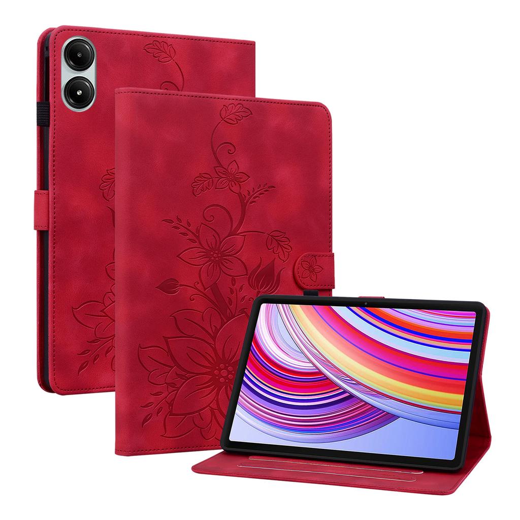 Für Redmi Pad 2 Pro 12.1 2025 Hülle 3D Lilienblume Rückseite TPU Faltbarer Ständer Tablet-Hülle für Redmi Pad Pro 12.1 Zoll 2024 Hülle