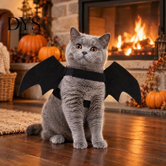 Pet Costume for Party Halloween Bat Wings Costume, Felt Black Harness Small Dogs Cats, Funny Dress Up Apparel Cosplay Parties And Holiday Decoration