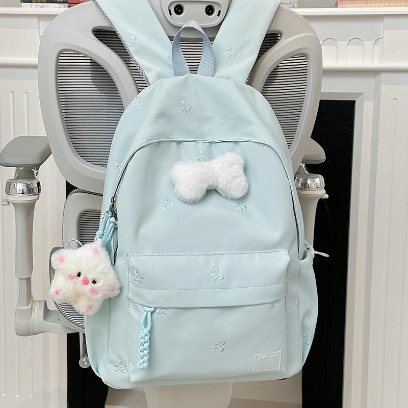 Schoolbag New Japanese Schoolbag Women's Simple Fresh and Versatile Junior High School Students Ins Bow Backpack Casual Backpack