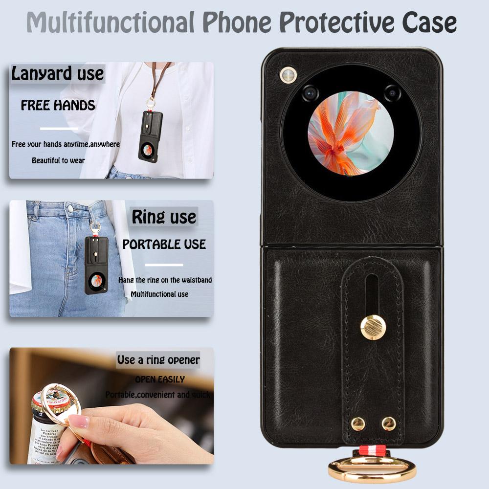Wristband Leather Stand Case for ZTE Nubia Flip G Cover Ring Opener Coque Fundas Capa