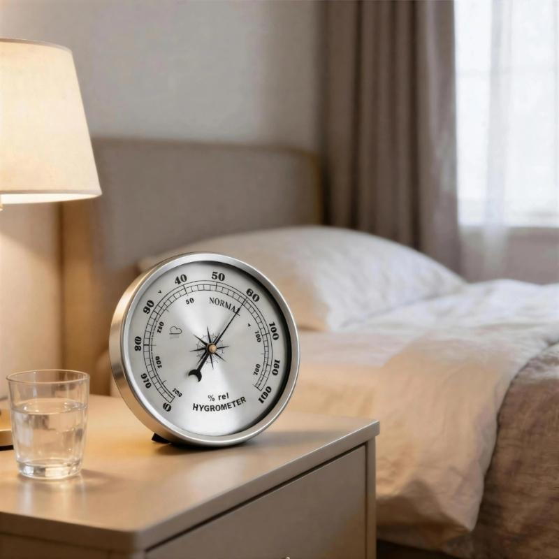Einfach zu tragendes analoges Barometer Thermometer Hygrometer Set Silber Metall 90mm für Zuhause Büro Reise Überwachungsbedürfnisse