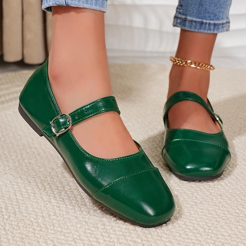 Fashion Shoes Cswo01 Women's Spring Solid Color Mary Jane Shoes Round Toe Buckle Loafers Comfortable Office Flat Shoes Cm