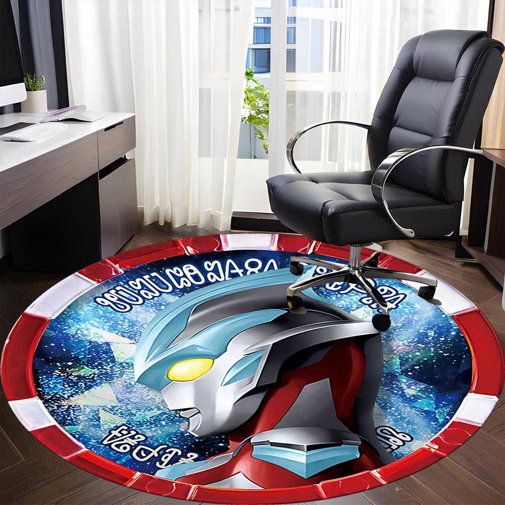 1 Stück Ultraman Stuhlteppich für das Büro, rutschfest, maschinenwaschbarer Teppich für das Büro, Raum-Urlaubsdekoration für Weihnachten, Geburtstag, Polyester