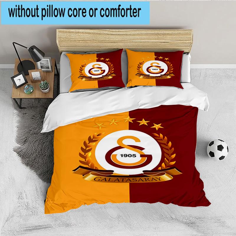 Emblema del Galatasaray Football Club Set Biancheria da Letto 3 Pezzi, Ideale per 1 Copripiumino e 2 Federe Perfetto come Regalo per Fan, Ideale per Camera da Letto, Dormitorio
