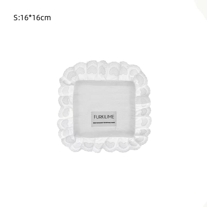 

1Pc Soft Cotton Lace Placemats For Table Wedding Party Decoration Flounce Napkins Plates Warm Gift Table Decor onesize